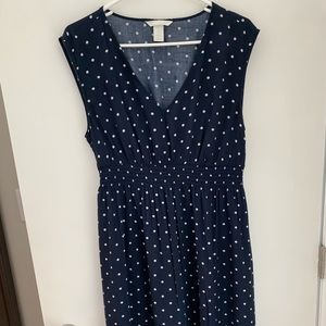 H&M  Maternity Sleeveless Dress Blue Polka- Dot